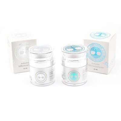 Vinetaderm Tag & Nacht Pflegeset Kolloidale Silbercreme 30ml und Siliziumcreme 30ml