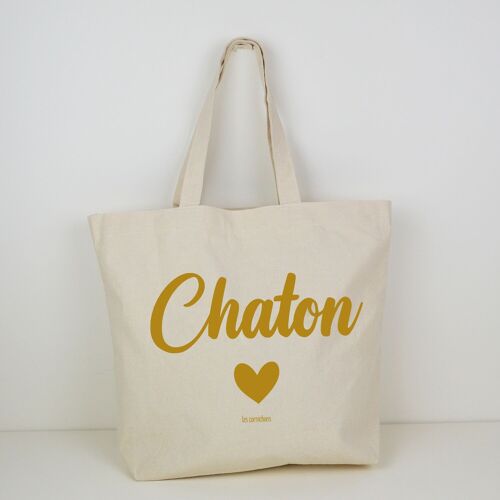 Cabas Chaton - cadeau - surnom - décoré en France