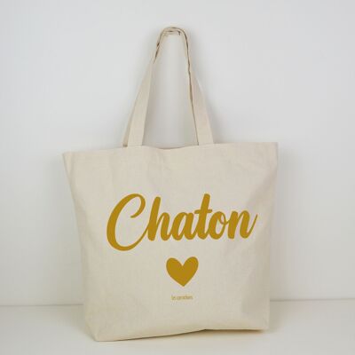 Kitten tote bag - gift - nickname - decorated in France