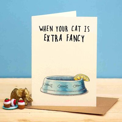 Tarjeta de gato elegante - Tarjeta de gato - Tarjeta de todos los días - Tarjeta de humor