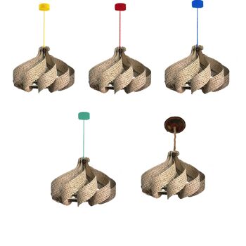 Luminaire suspension bois upcyclé-Corolle-fond-de-placard-Flavwoood-working-laser paramétrique-2 dimensions-jaune-rouge-vert-bleu-corde- 2