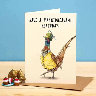 Magnipheasant Birthday Card - Birthday Card - Cute Card