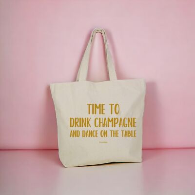 Time to Dance and Drink Champagner-Einkaufstasche – Geschenk – dekoriert in Frankreich