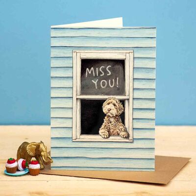 Tarjeta de perro Miss You - Tarjeta de perro - Tarjeta de amistad - Tarjeta linda
