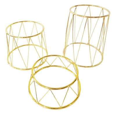 ROUND GOLDEN BUFFET SUPPORTS - SET OF 3