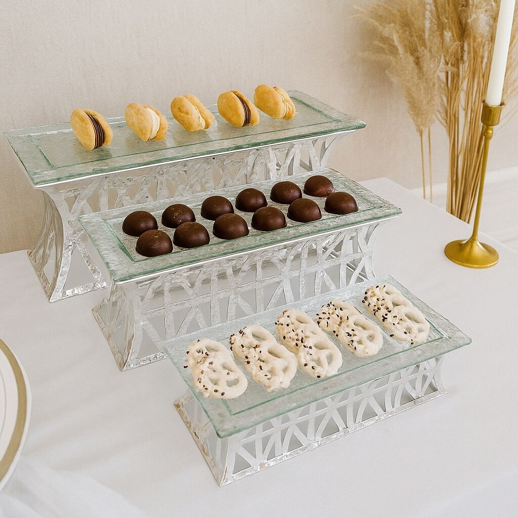 Silberne Dessertständer - 3er-Set