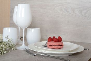 ASSIETTE A DESSERT BLANCHE FLORA 21.3X21.3X2CM 3