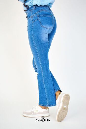 JEANS FEMME FLARE - "Madison" - BLEU CLAIR 4