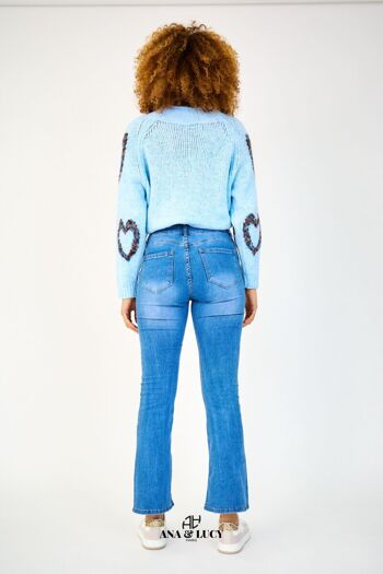 JEANS FEMME FLARE - "Madison" - BLEU CLAIR 5