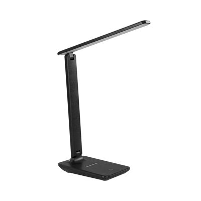 Lámpara Flexo LED Integrado 9W (350lm) NEGRO con cargador wireless + USB y 3 MODOS LUZ 3000-6000K 7H SevenOn Home