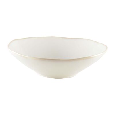 WHITE DEEP PLATE ROSA 21X21X6.3CM