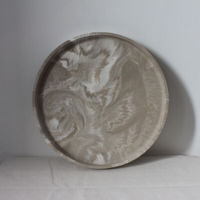 Aprara tray - beige and white marbled