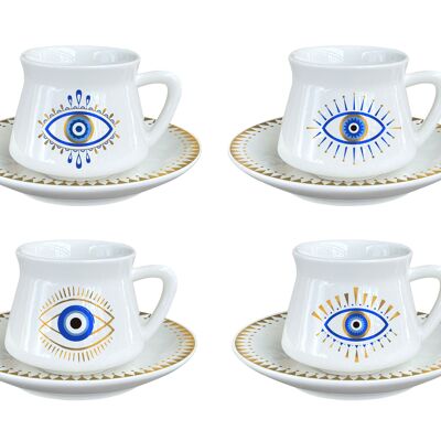 CHANCE CUPS AND SAUCERS - SET OF 4