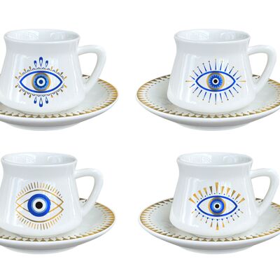 CHANCE CUPS AND SAUCERS - SET OF 4
