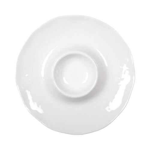 PLAT APERITIF CHIP AND DIP BLANC EN MELAMINE 35X35X3CM