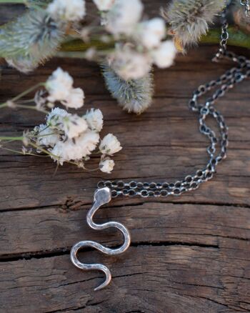 Collier pendentif serpent .925