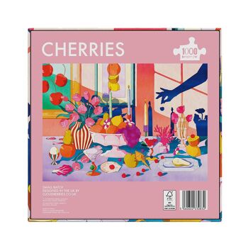 Puzzles 1000 pièces – Cerises – Puzzle premium à coupe aléatoire pour adultes – Petit lot par Cloudberries 4