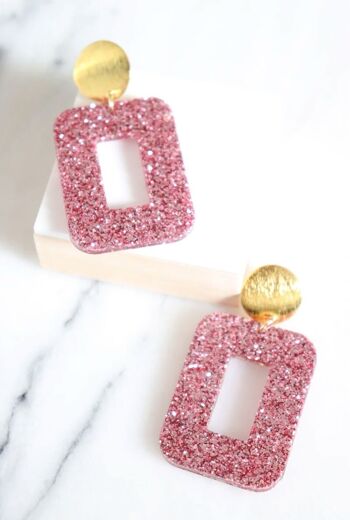 Boucles d'oreilles Rec Roses 1