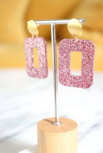 Boucles d'oreilles Rec Roses 2