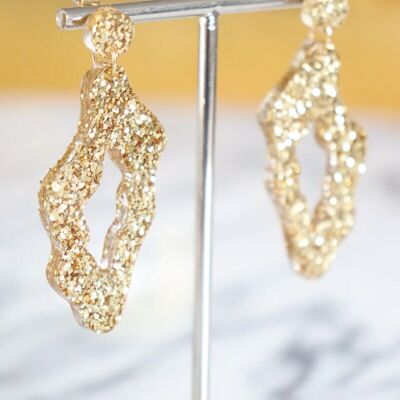 Gold glitter Art earrings