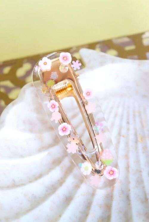 Barrette triangle sakura rose