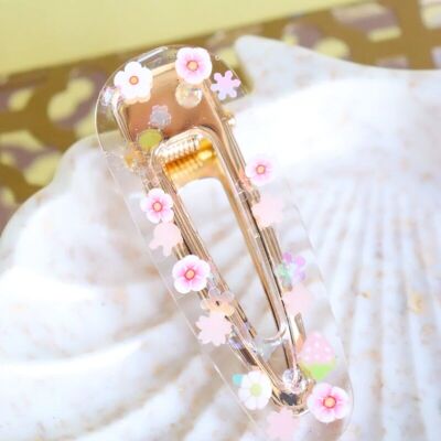 Barrette triangle sakura rose