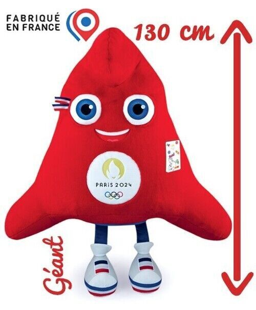 Peluche géante Mascotte Officielle Jeux Olympiques Paris 2024 - 130 cm - Fabriquée en France