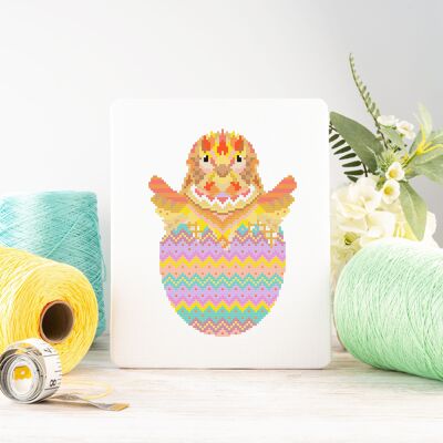 Mandala Easter Chick Cross Stitch Sewing Craft Kit
