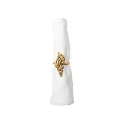 GOLDEN SHELL NAPKIN RINGS - SET OF 4