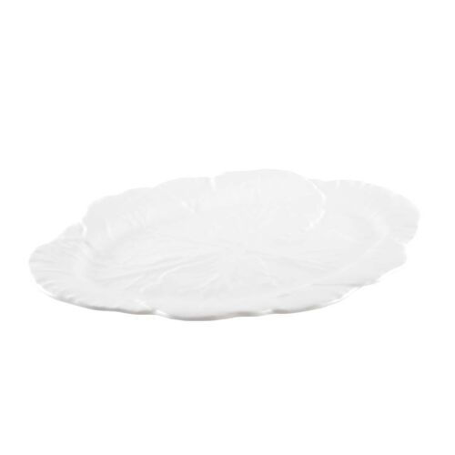 PLATEAU OVALE BLANC EN MELAMINE 50X40X2CM