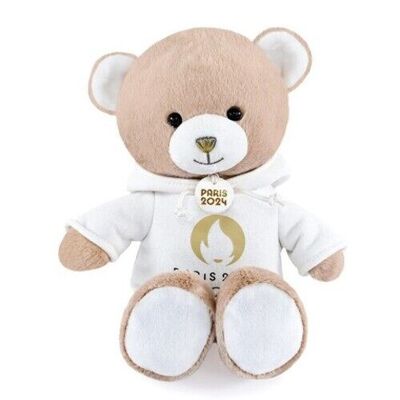 Brown teddy bear with white sweatshirt JO2024 - 25 cm