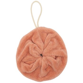 Fleur de douche bébé et enfant en éponge bambou rose blush 4