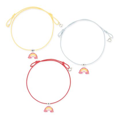 Bijoux Enfants Filles- Collier lacet Arc-en-ciel