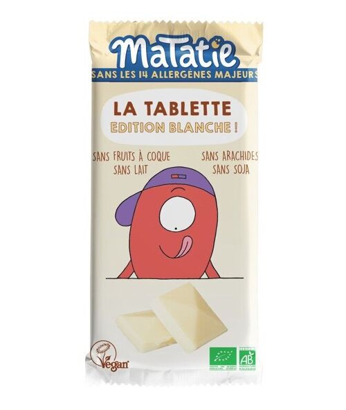 Tablette de Chocolat Sans Allergènes - Edition Blanche