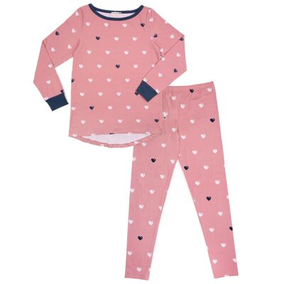 Mama pajamas hearts-pink-M