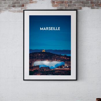 Affiche football - Marseille et son stade Vélodrome 1