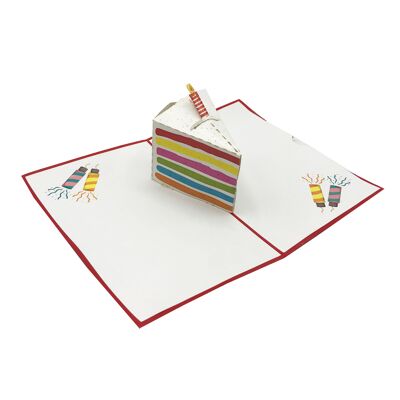 Biglietto di Auguri Popu Origami Torta Arcobaleno