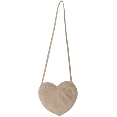 Bolso bandolera de pelo sintético en forma de corazón