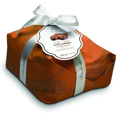 750 Gramm verpackte handgemachte Colomba mit dunklen Schokoladenstückchen