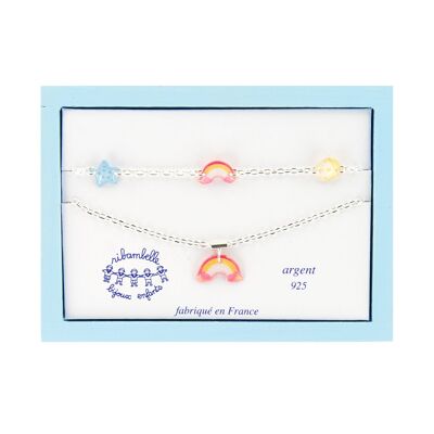 Girls' children's jewelry - 925 silver convict box Rainbow