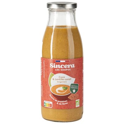 Bio-Kokosnuss- und Korallenlinsen-Ingwermehlsuppe 480 ml