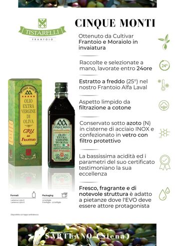 Cinque Monti 0.500 lt - Huile d'Olive Extra Vierge 2