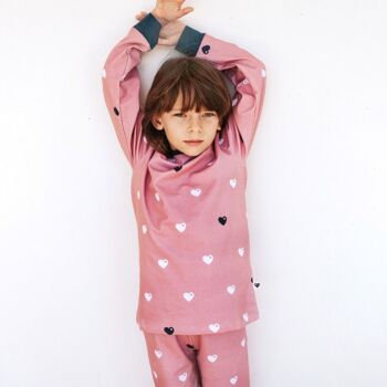 Pyjama enfant coeurs-rose -140 2