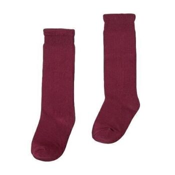 Chaussettes collégiales moyennes bordeaux 1