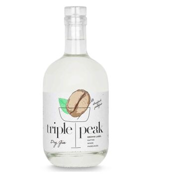 Étiquette marron Gin Triple Peak 3