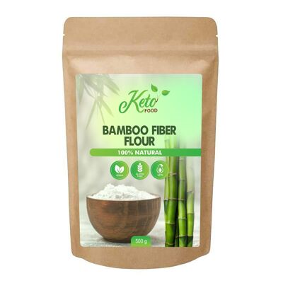 Farine de fibre de bambou 500 g – La farine parfaite à faible teneur en glucides pour la pâtisserie, le saupoudrage, la farine et le roulage – Sans glucides