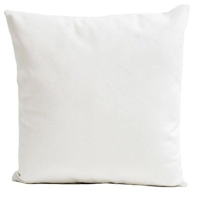 Square white velvet cushion