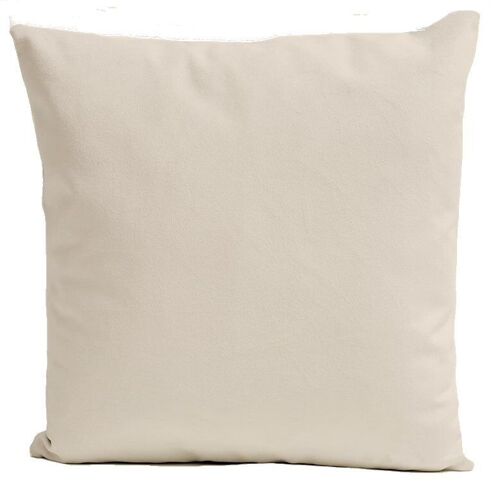 Coussin velours beige carré