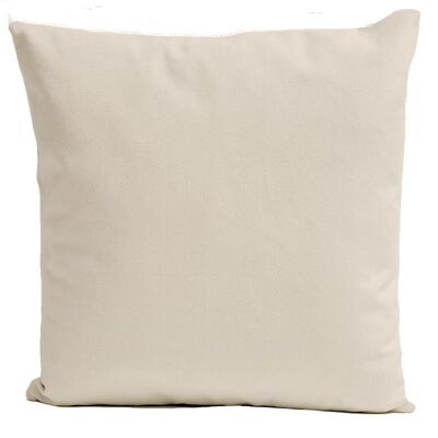 Square beige velvet cushion
