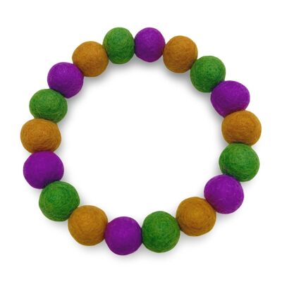 Personalized Pom Pom Dog Collar - Mardi Gras